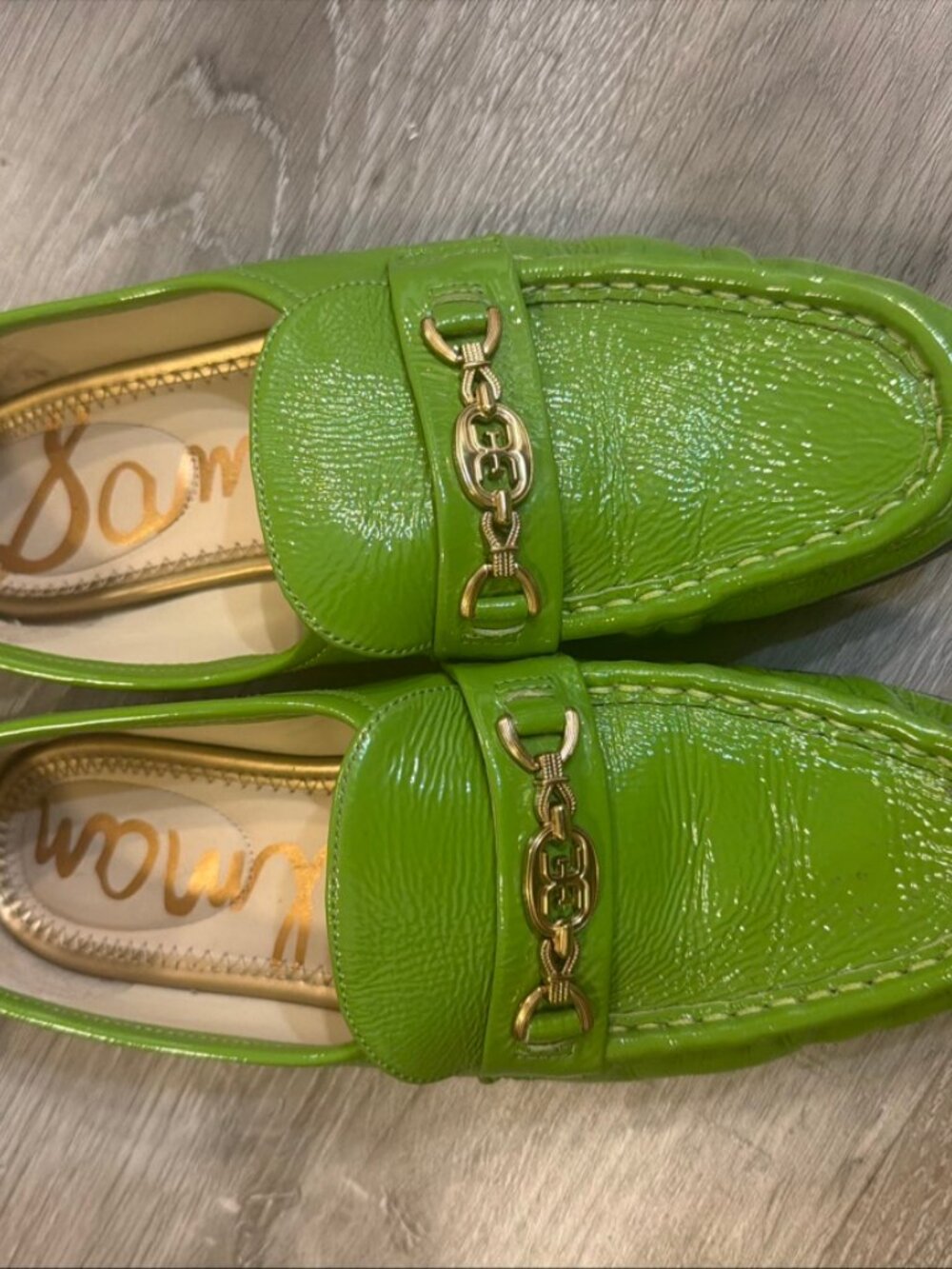 Sam Edelman Green Patent Loraine Bit Loafers | Size 8.5